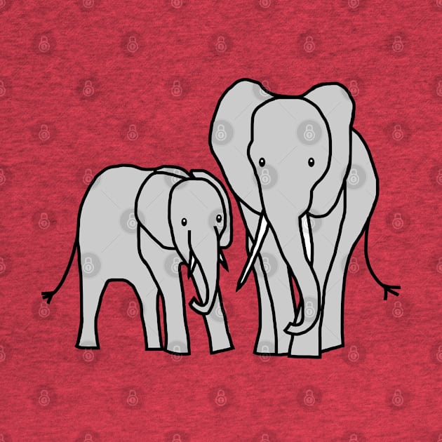 Little Elephant and Big Elephant by ellenhenryart